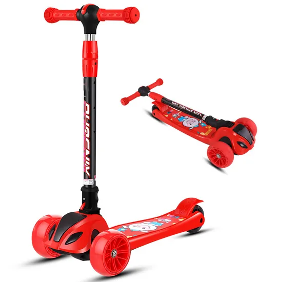 Monopattino per bambini pieghevole regolabile in altezza con 3 ruote lampeggianti di marca Rett